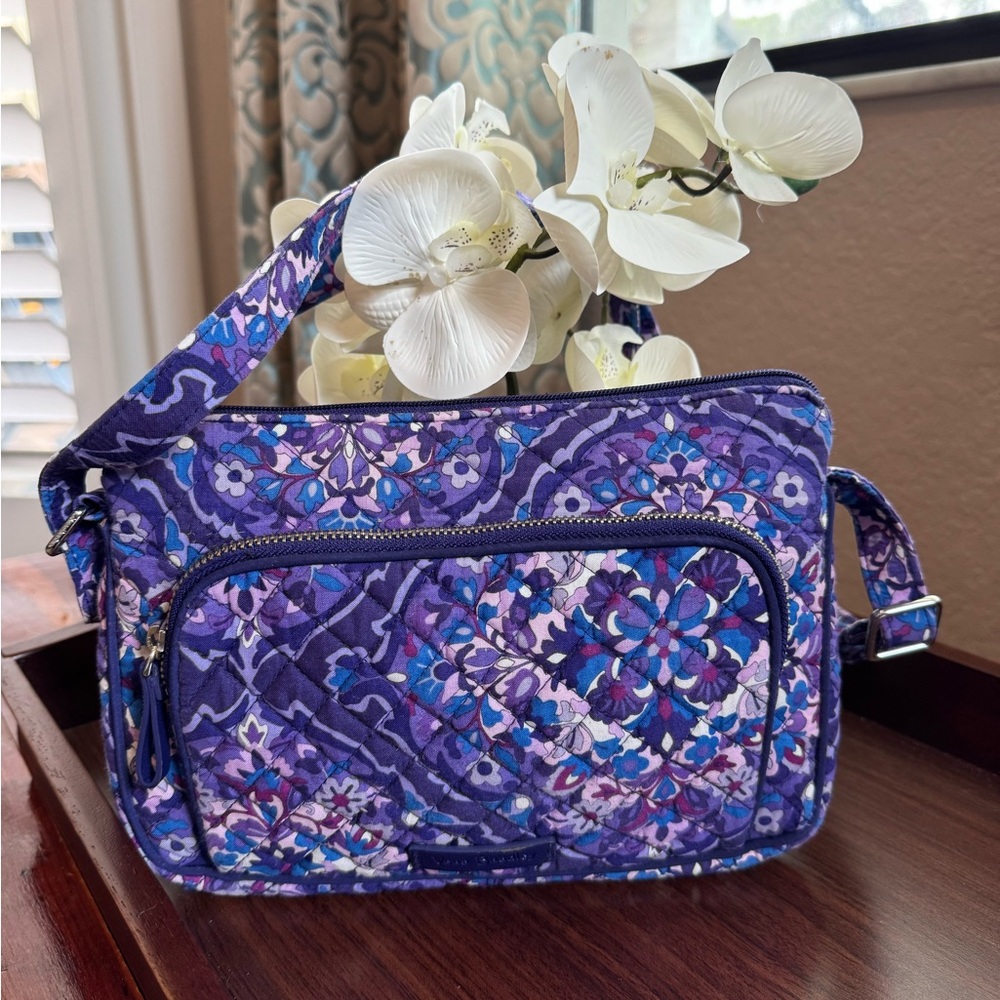 Vera Bradley Blue and Purple Floral Crossbody Bag